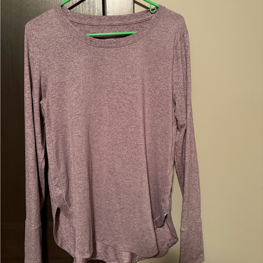 Athleta Heathered Purple Long Sleeve Tee